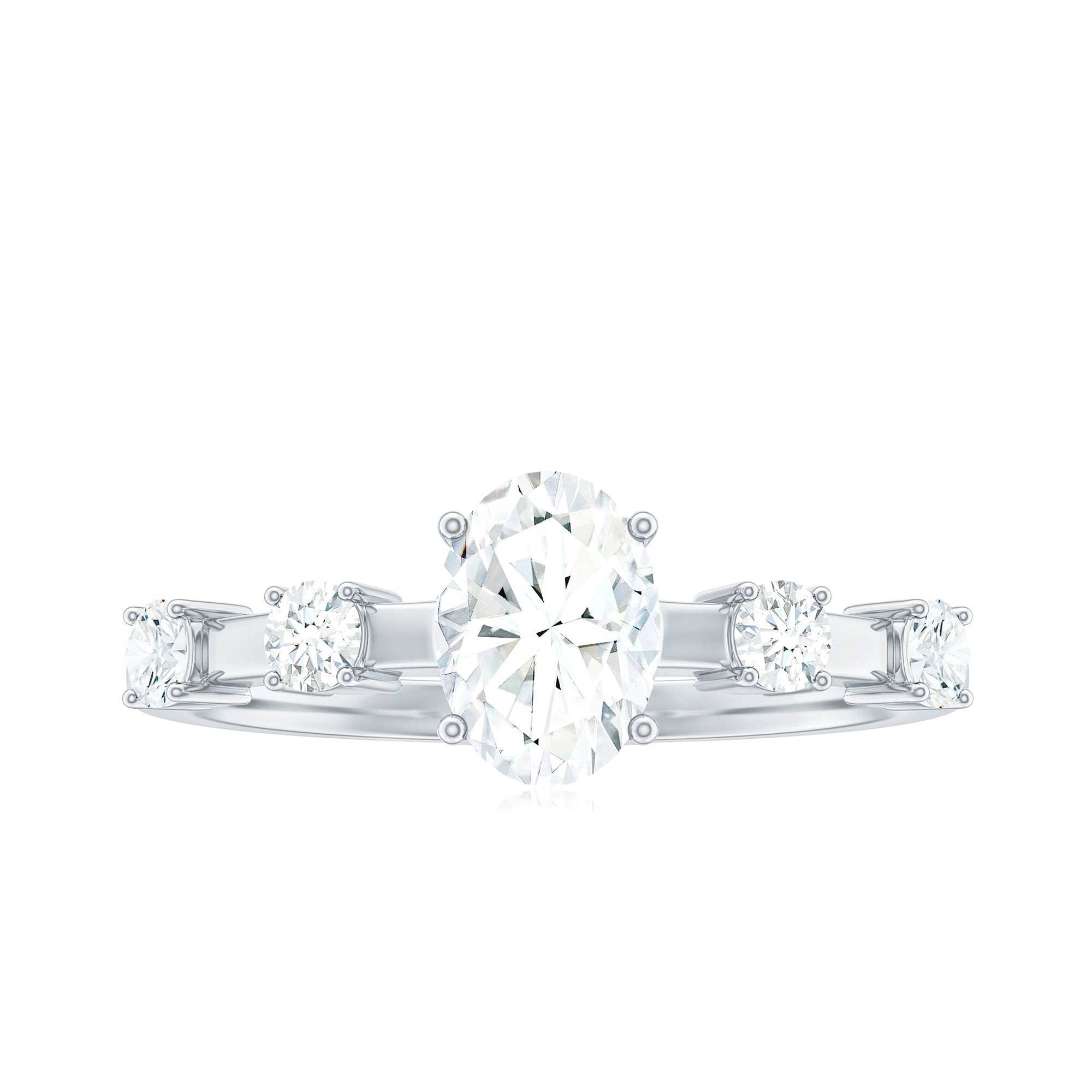 1.75 CT Oval Zircon Solitaire Engagement Ring in Gold