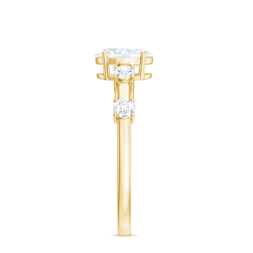 1.75 CT Oval Zircon Solitaire Engagement Ring in Gold