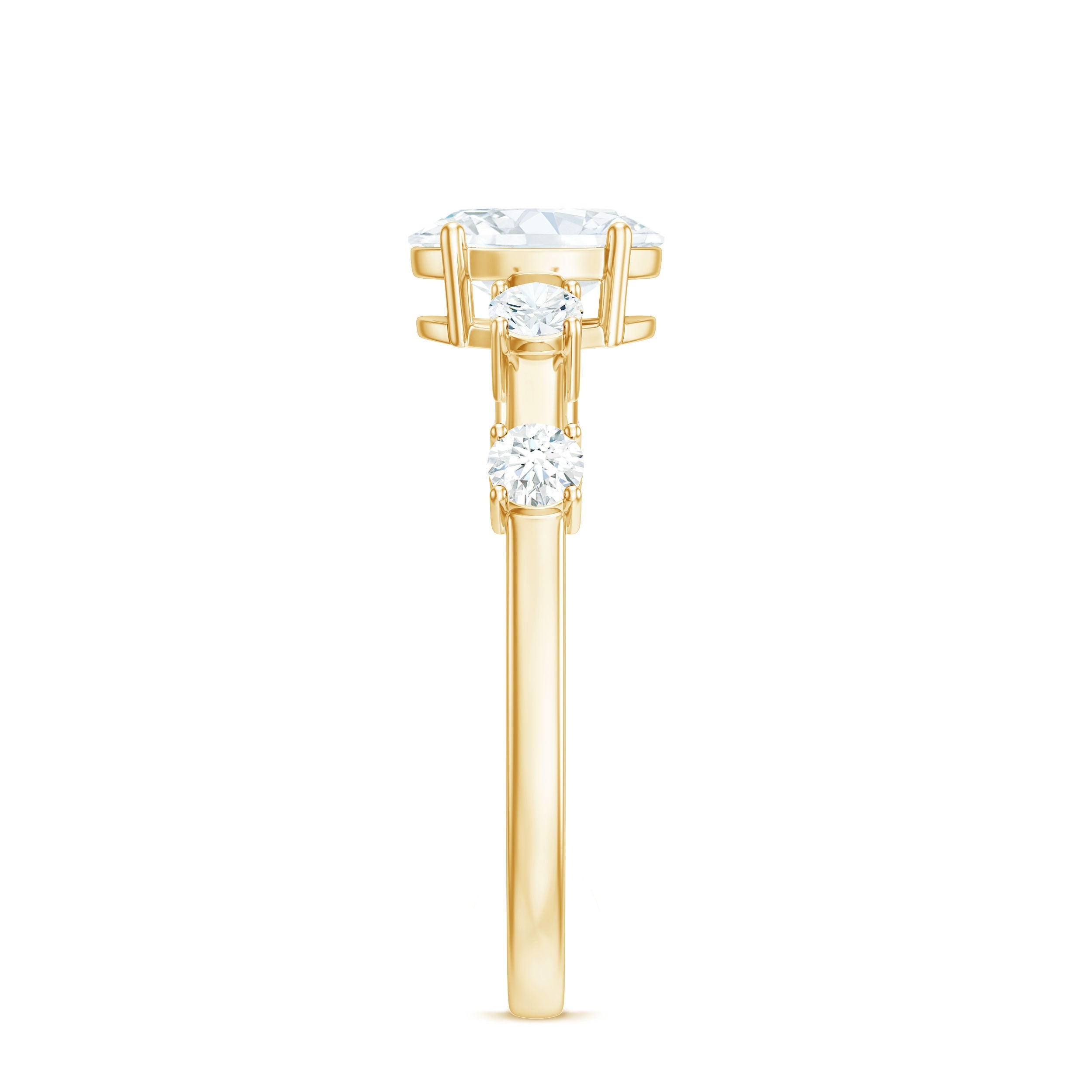 1.75 CT Oval Zircon Solitaire Engagement Ring in Gold