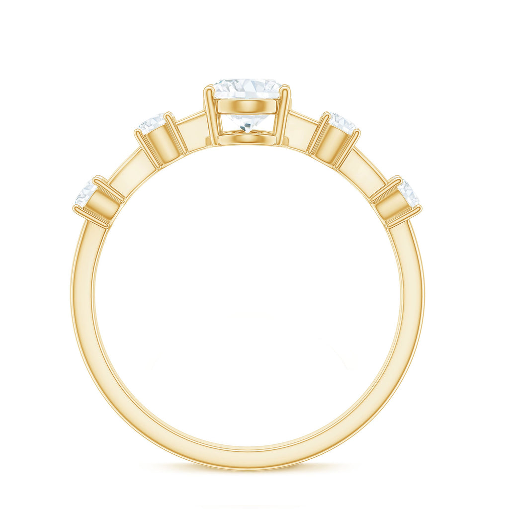 1.75 CT Oval Zircon Solitaire Engagement Ring in Gold