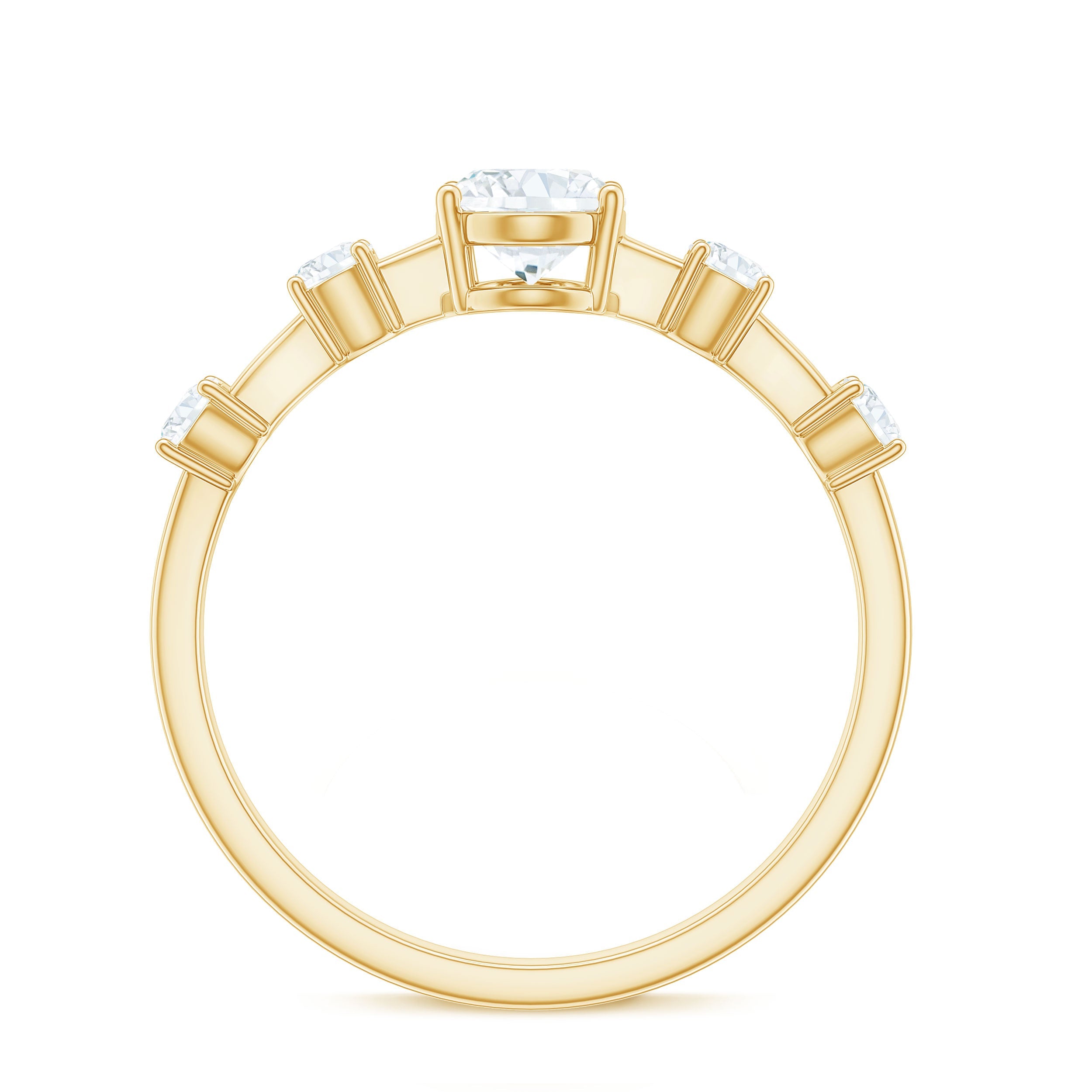 1.75 CT Oval Zircon Solitaire Engagement Ring in Gold