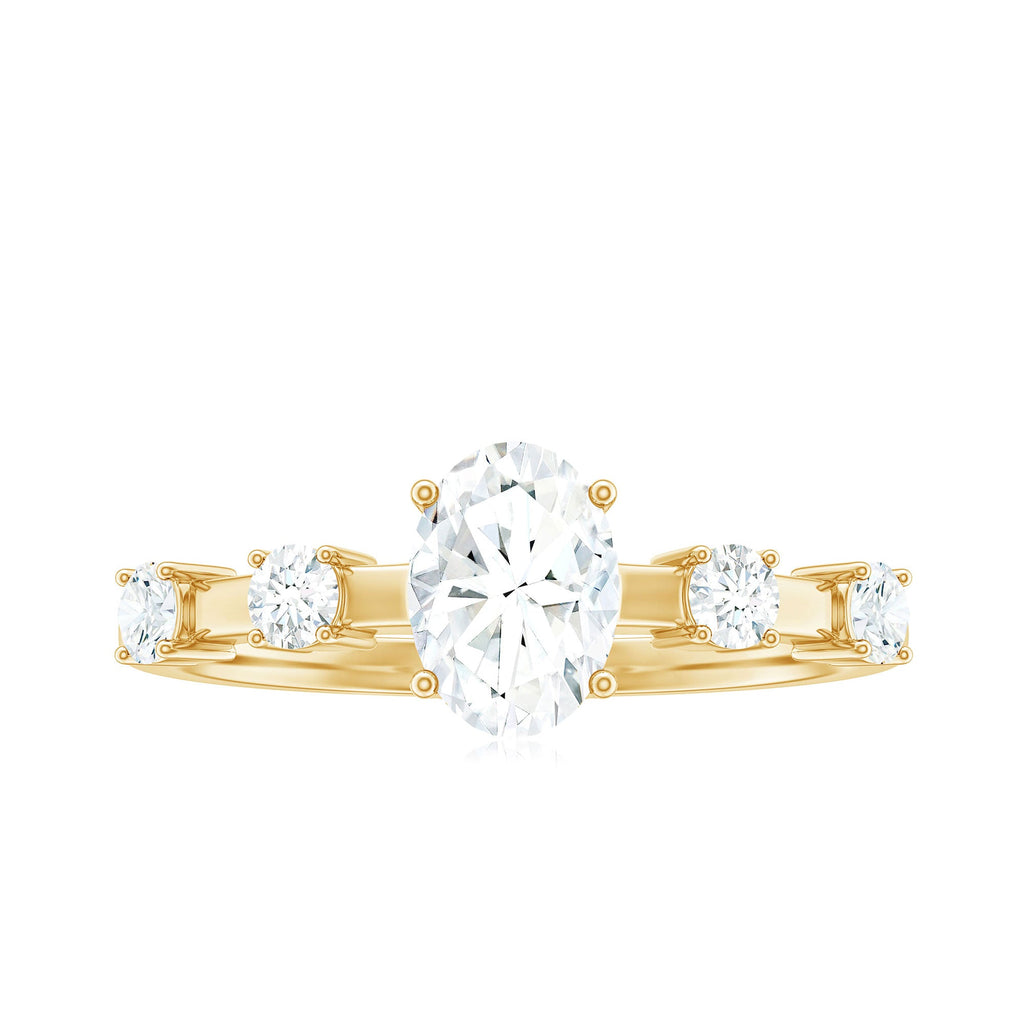 1.75 CT Oval Zircon Solitaire Engagement Ring in Gold