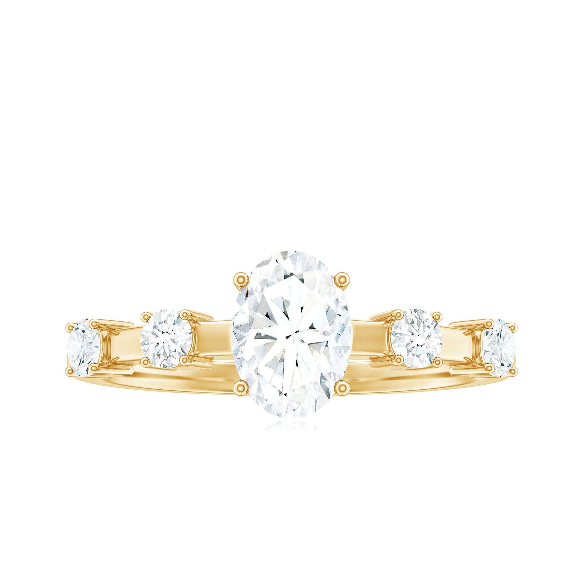 1.75 CT Oval Zircon Solitaire Engagement Ring in Gold
