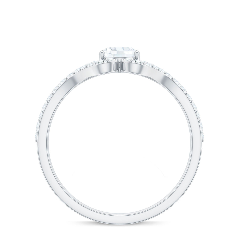 2.25 CT Oval Cut Zircon Engagement Ring with Split Shank
