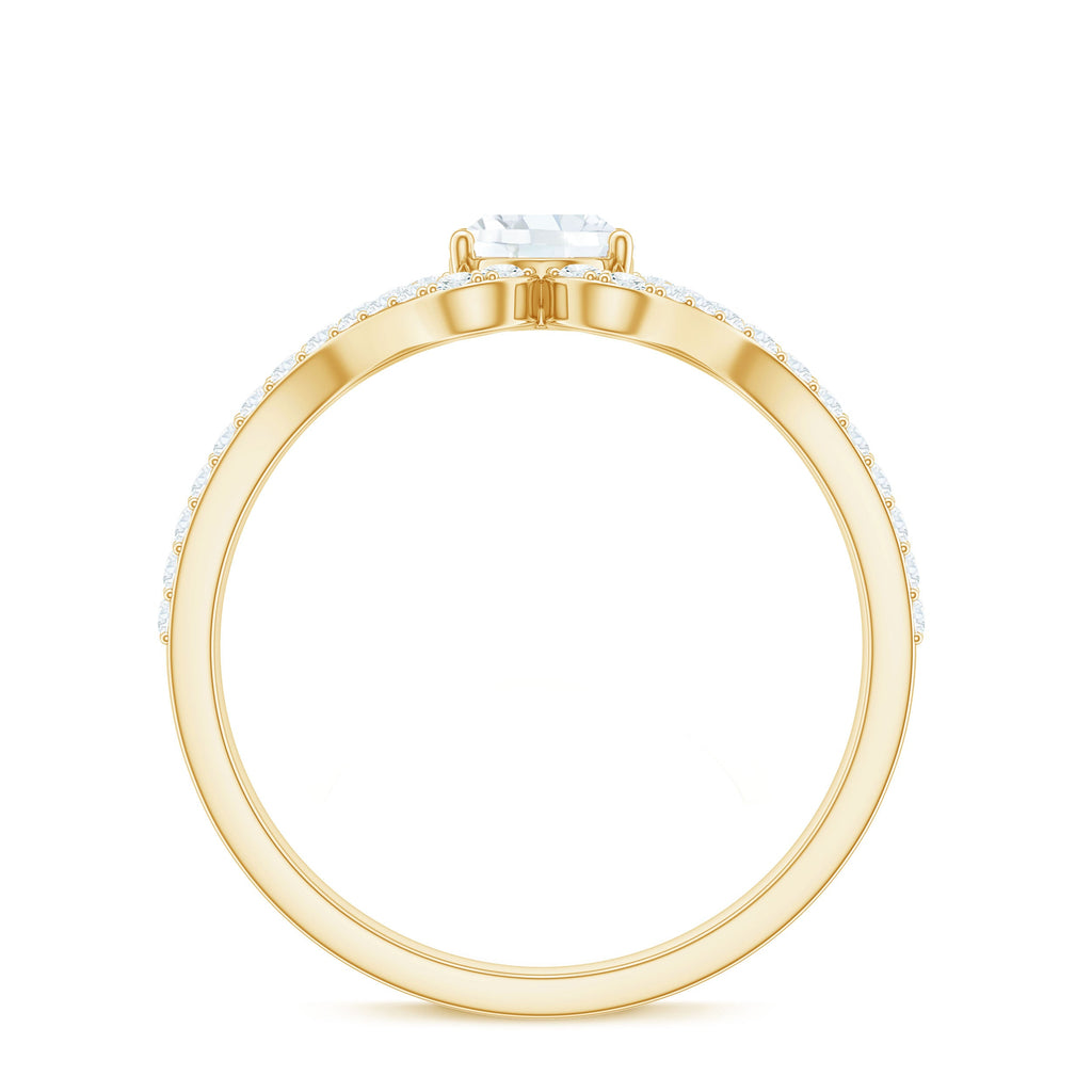 2.25 CT Oval Cut Zircon Engagement Ring with Split Shank