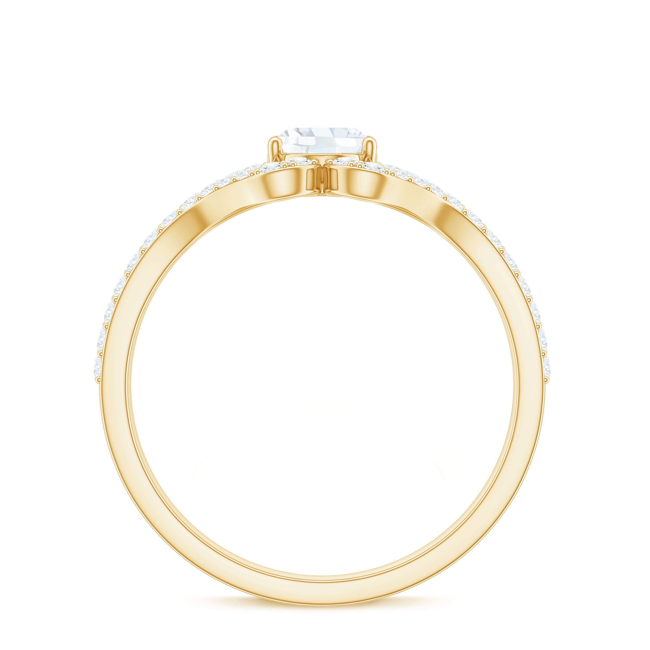 2.25 CT Oval Cut Zircon Engagement Ring with Split Shank