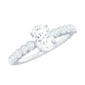 1.75 CT Prong Set Oval Cubic Zirconia Solitaire Engagement Ring