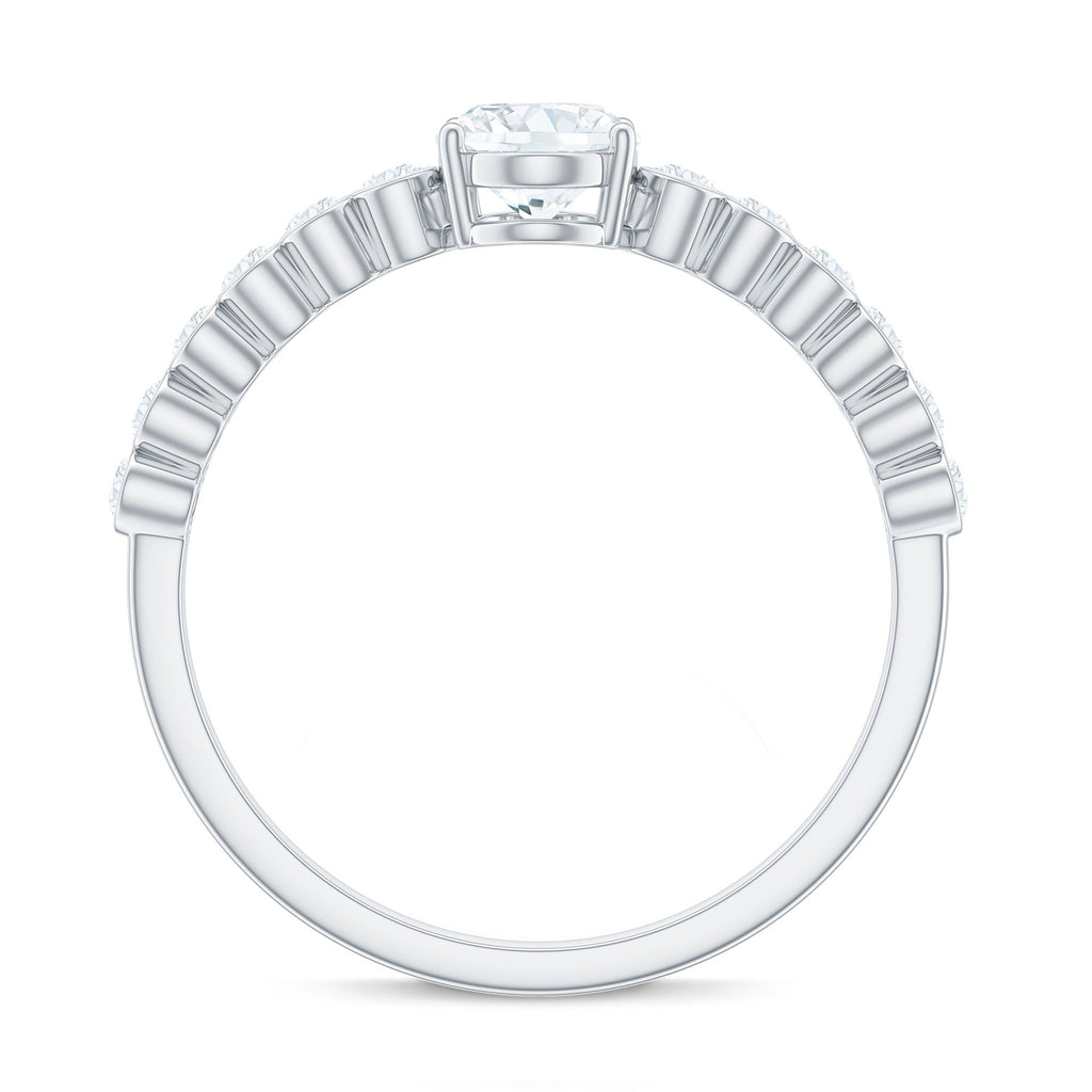 1.75 CT Prong Set Oval Cubic Zirconia Solitaire Engagement Ring