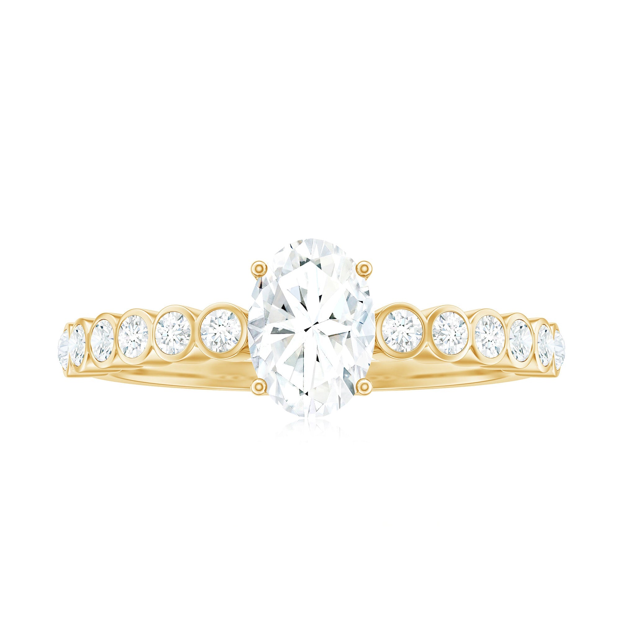 1.75 CT Prong Set Oval Cubic Zirconia Solitaire Engagement Ring