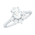 2 CT Oval Cubic Zirconia Engagement Ring with Half Halo