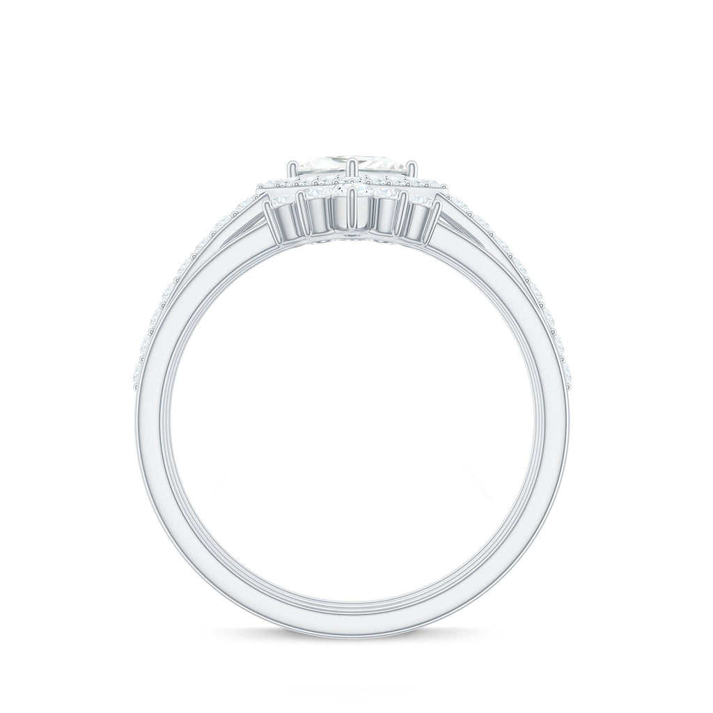 1.25 CT Princess Cut Zircon Trio Wedding Ring Set in Gold