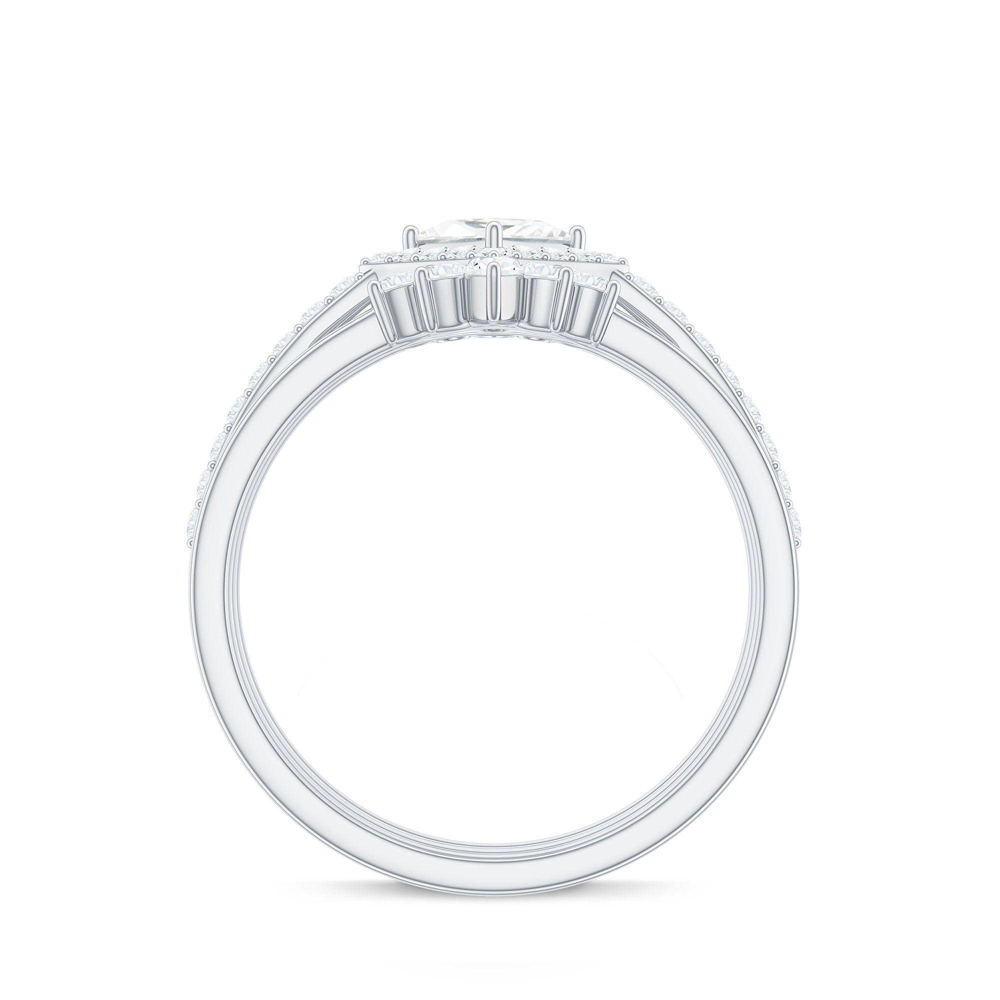 1.25 CT Princess Cut Zircon Trio Wedding Ring Set in Gold