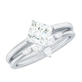 Cubic Zirconia Solitaire Ring Set with V Shape Band