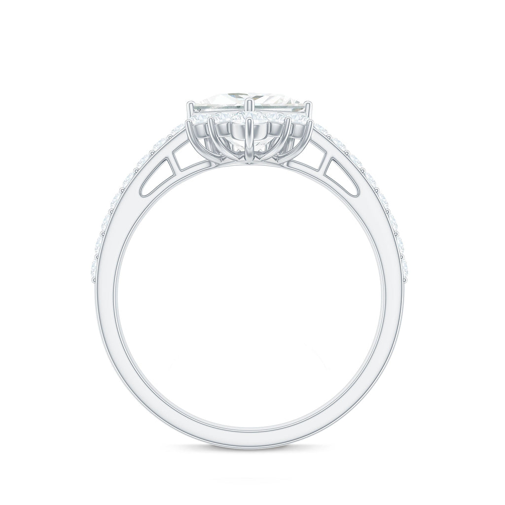 1.75 CT Princess Cut Solitaire Zircon Designer Engagement Ring