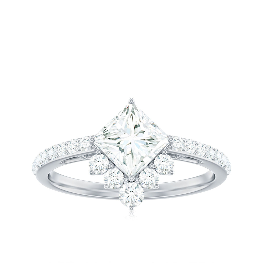 1.75 CT Princess Cut Solitaire Zircon Designer Engagement Ring