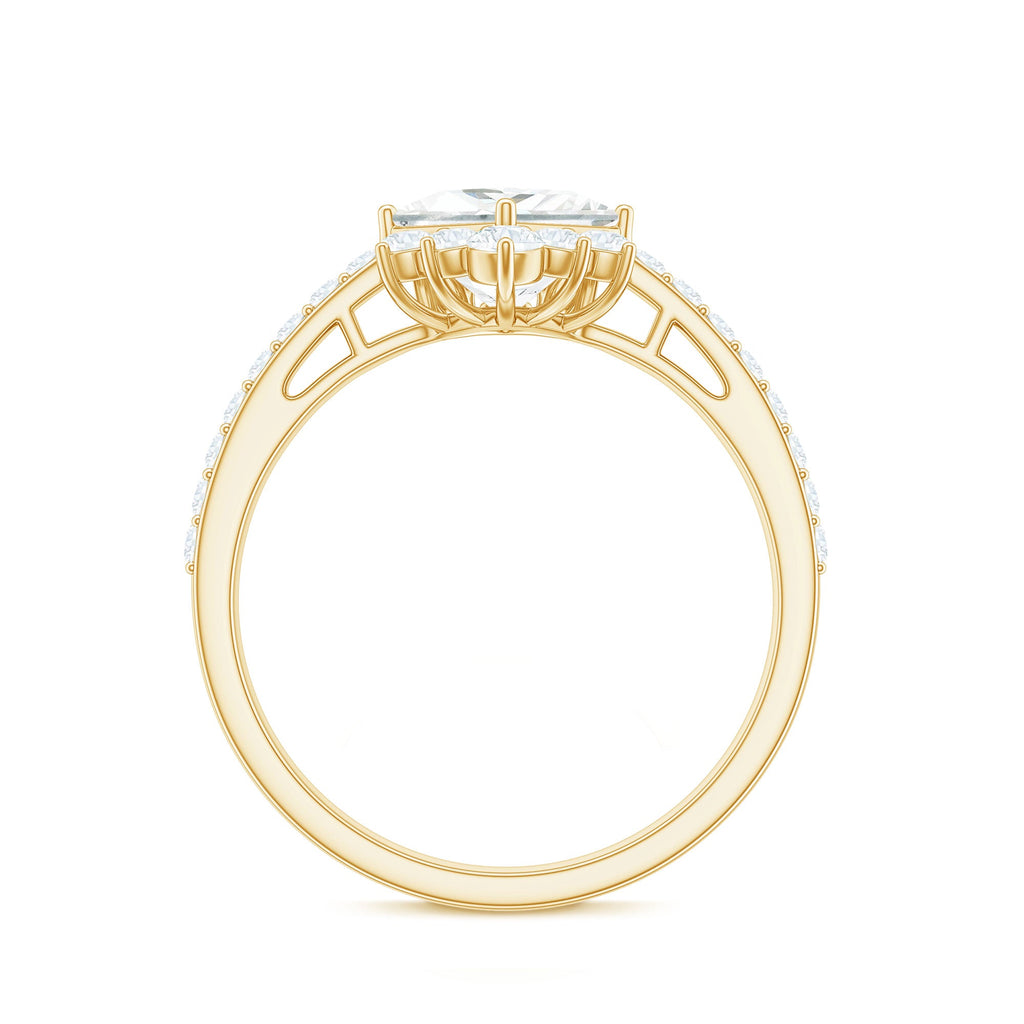 1.75 CT Princess Cut Solitaire Zircon Designer Engagement Ring