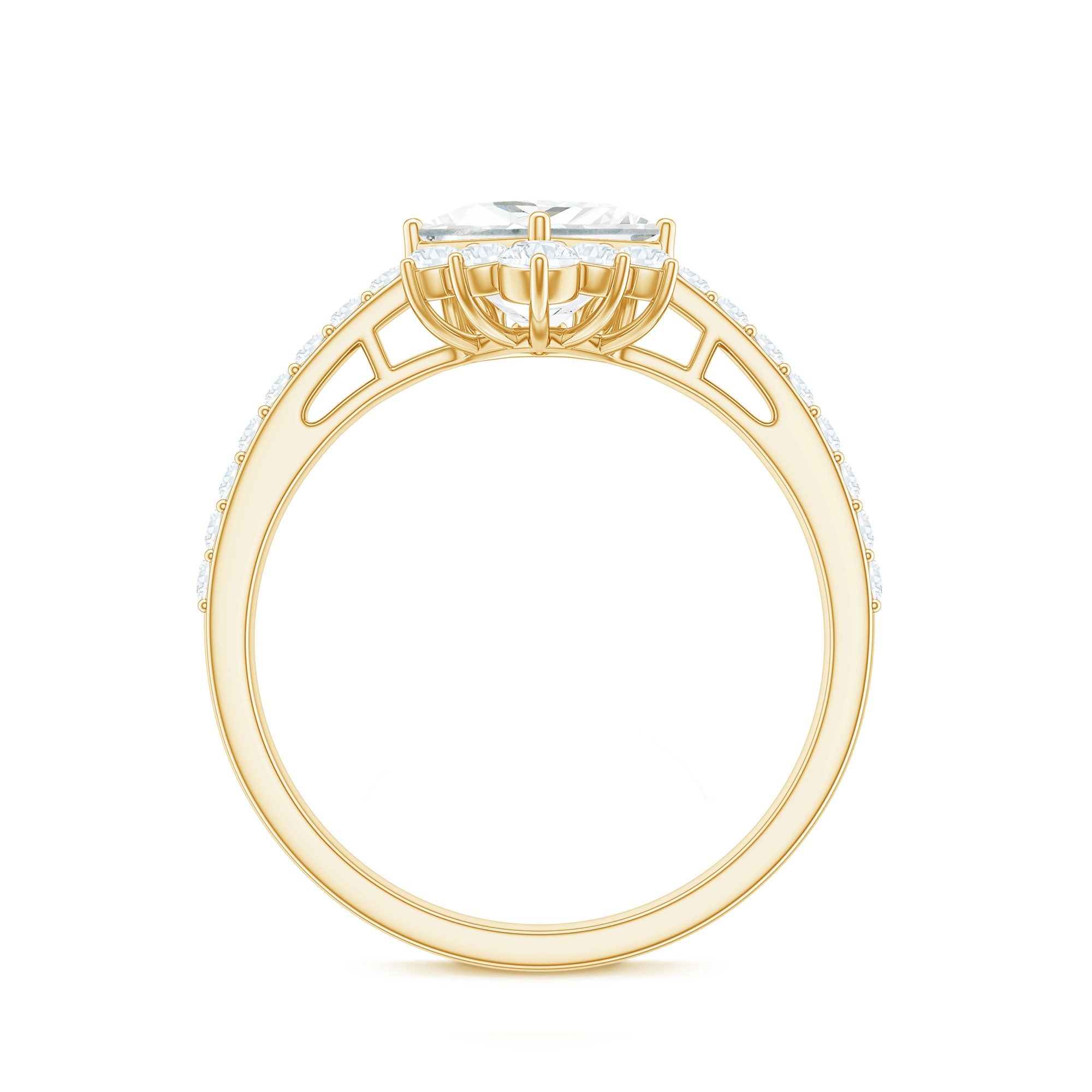 1.75 CT Princess Cut Solitaire Zircon Designer Engagement Ring