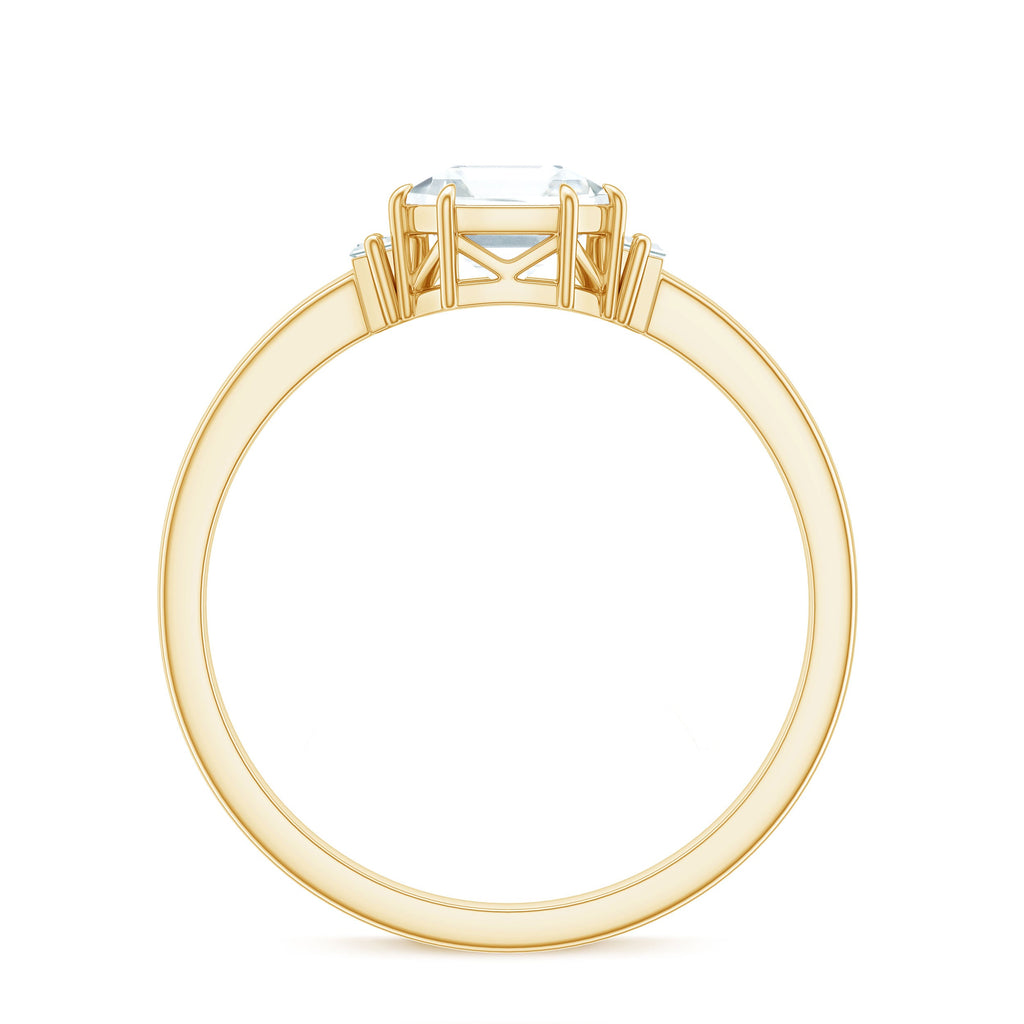 1.50 CT Asscher Cut Solitaire Zircon Engagement Ring