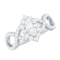 1.50 CT Marquise Cut Zircon Crossover Engagement Ring