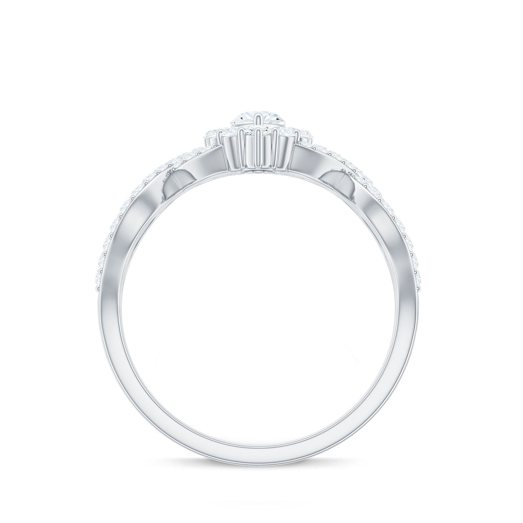 1.50 CT Marquise Cut Zircon Crossover Engagement Ring