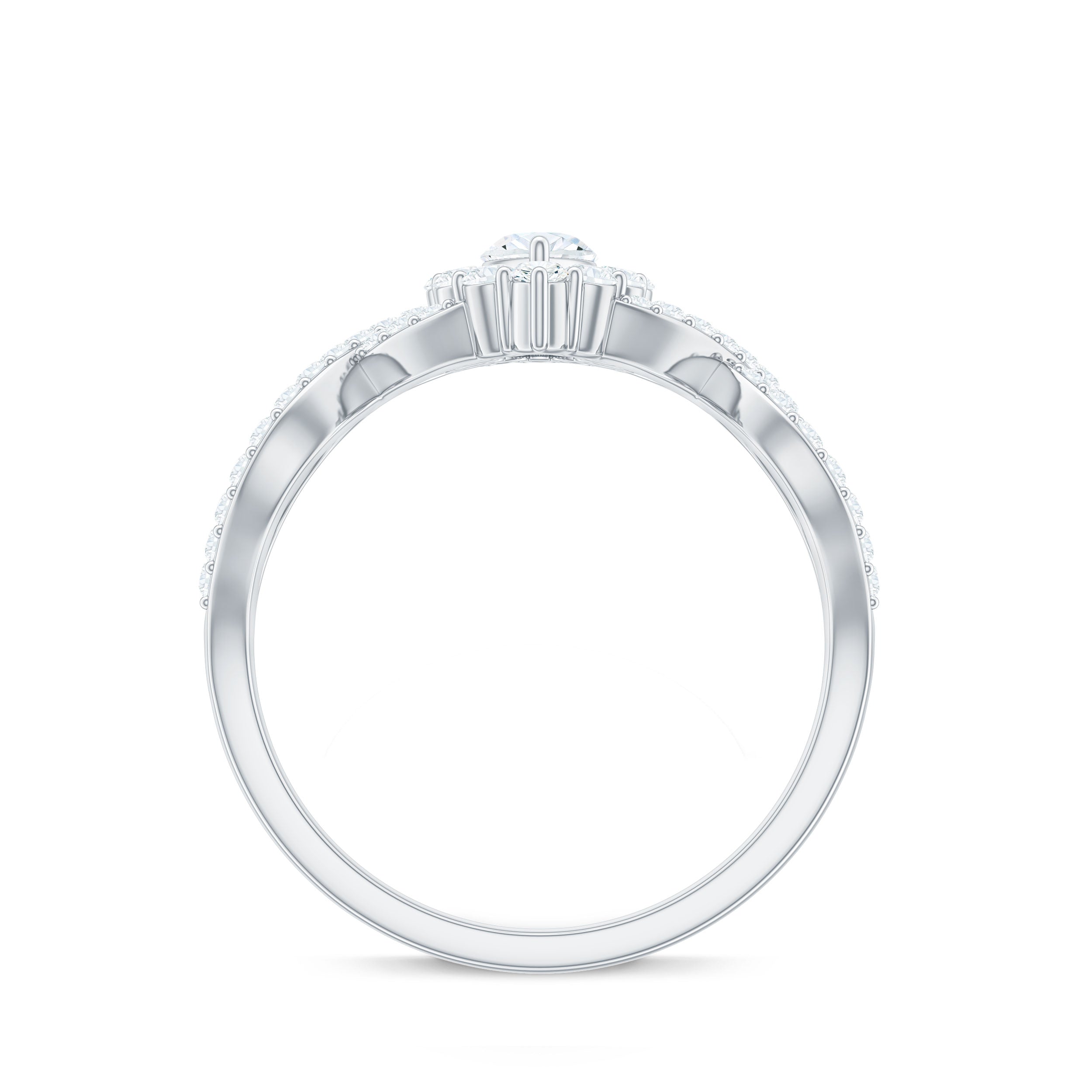 1.50 CT Marquise Cut Zircon Crossover Engagement Ring