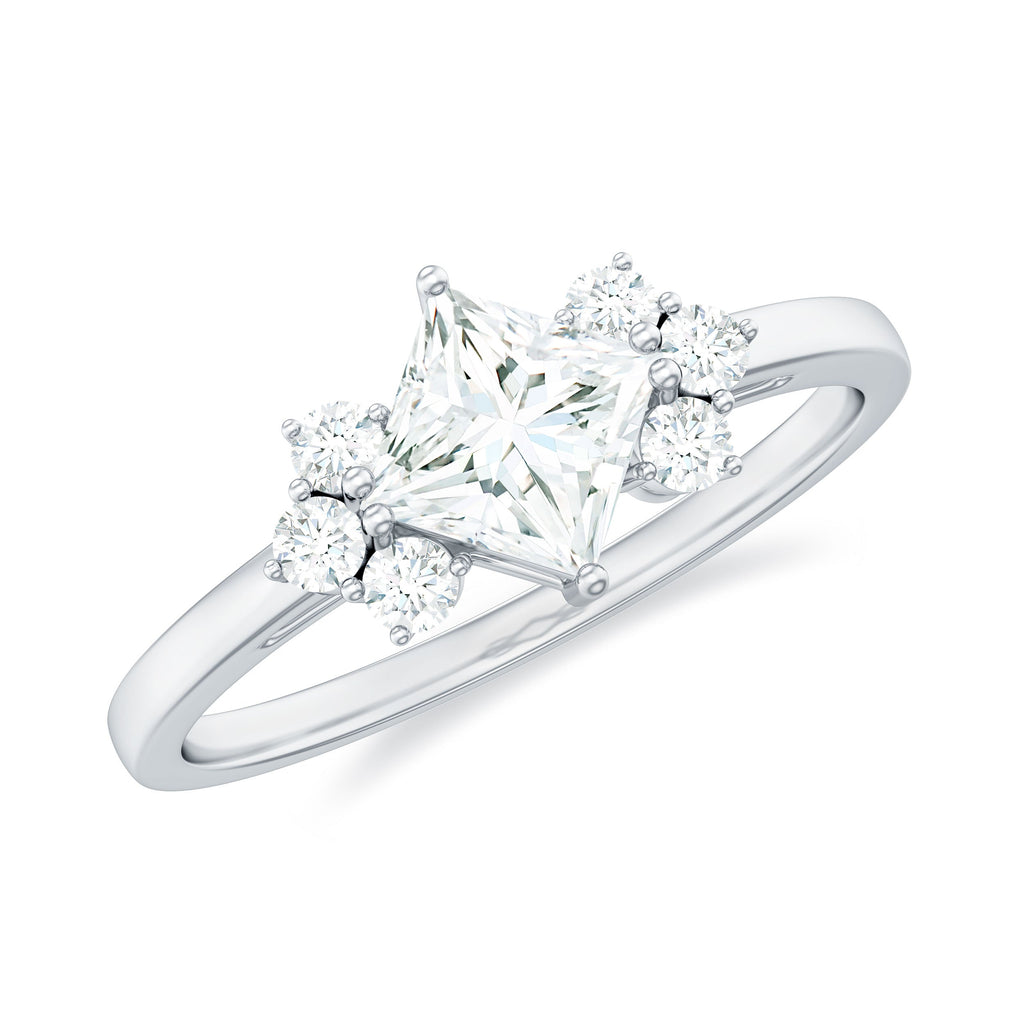 1 CT Princess Cut Cubic Zirconia Engagement Ring in Prong Setting