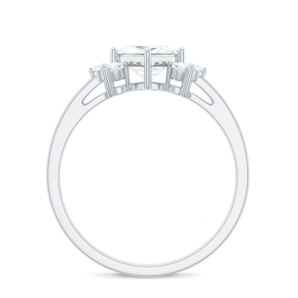 1 CT Princess Cut Cubic Zirconia Engagement Ring in Prong Setting