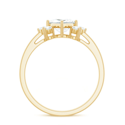 1 CT Princess Cut Cubic Zirconia Engagement Ring in Prong Setting