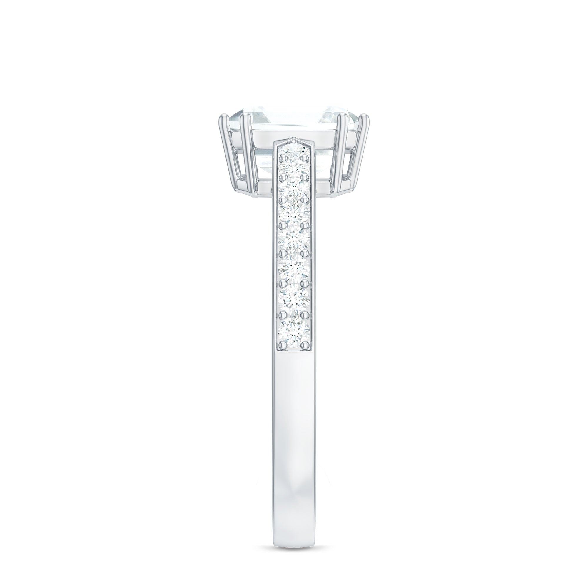 2.50 CT Asscher Cut Solitaire Zircon Engagement Ring