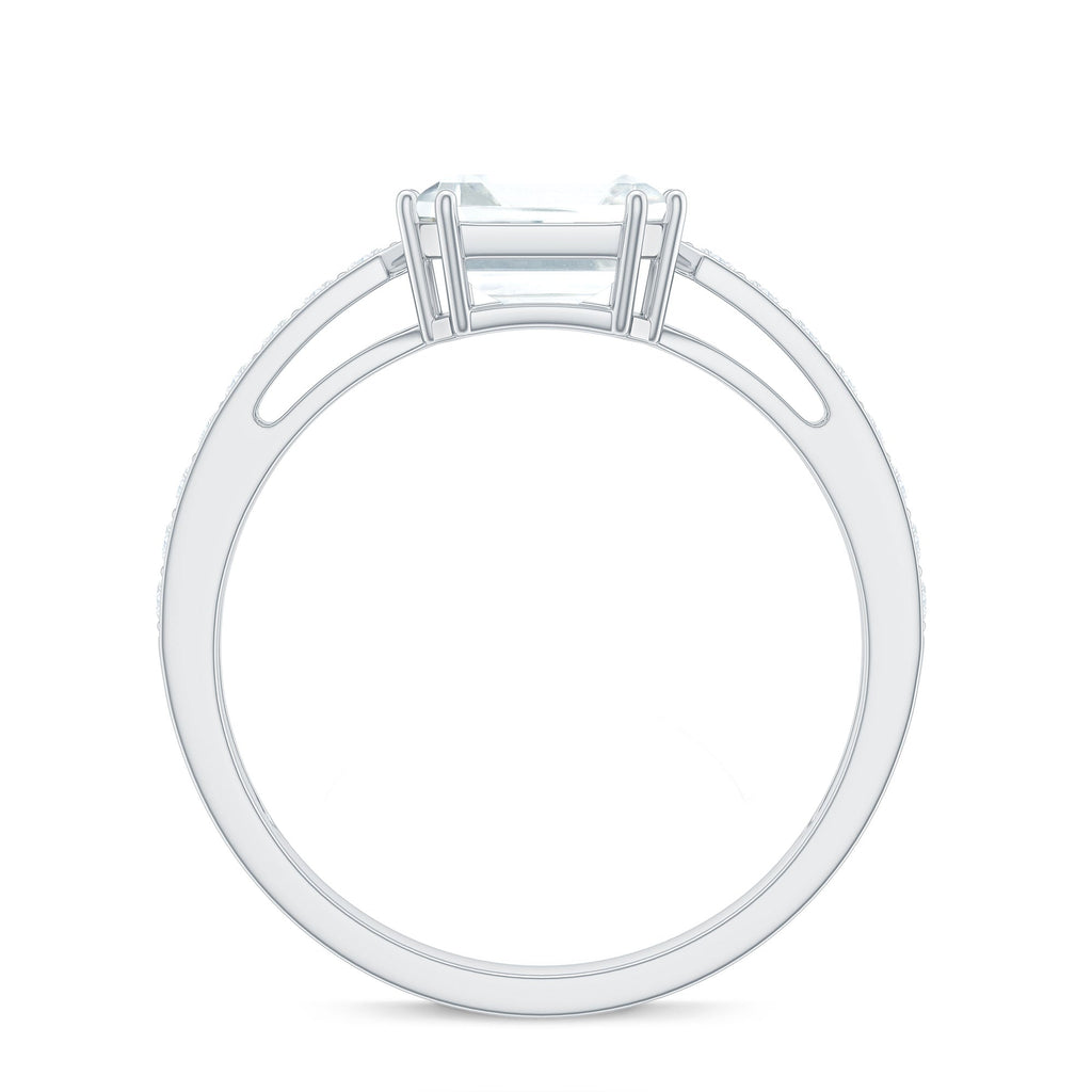 2.50 CT Asscher Cut Solitaire Zircon Engagement Ring
