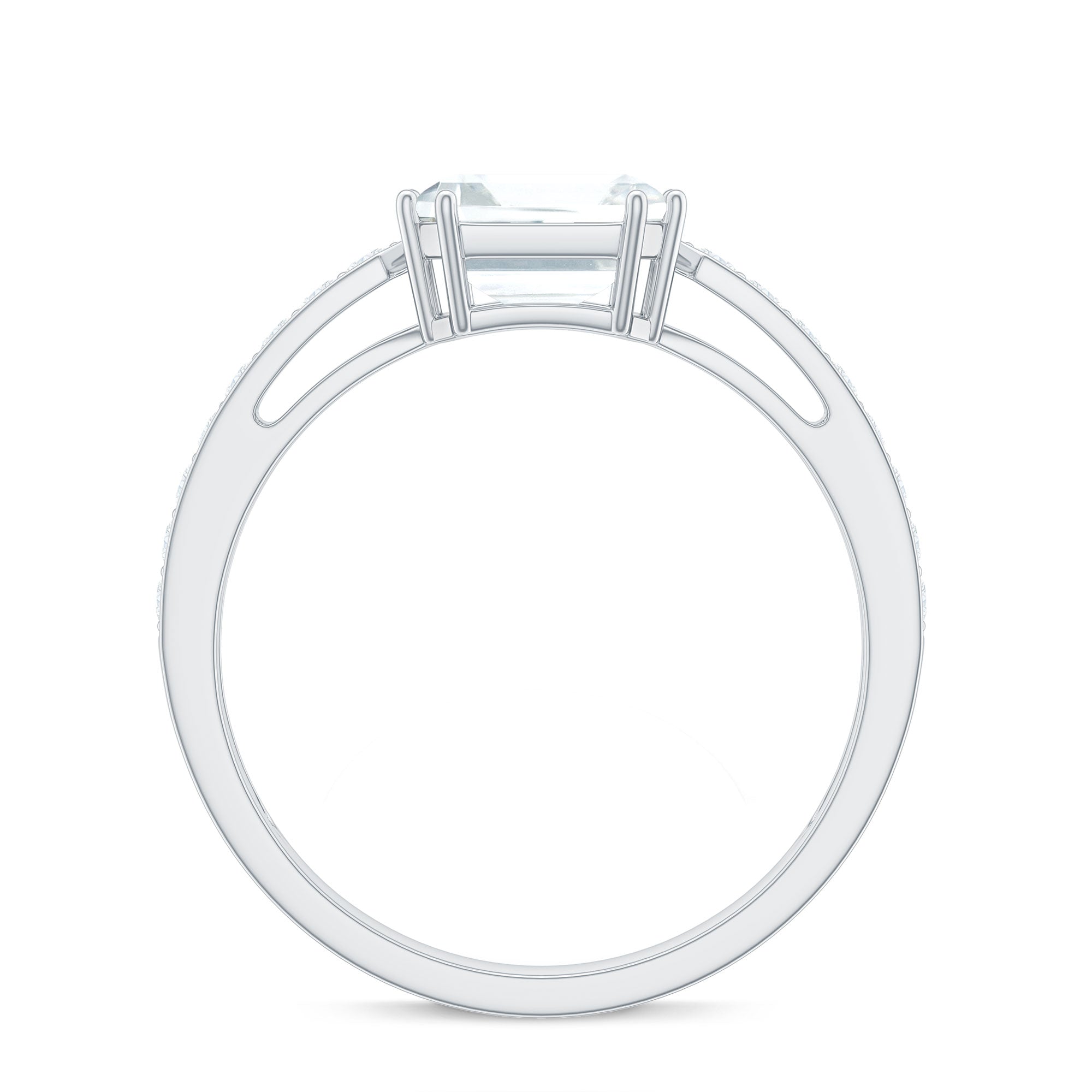 2.50 CT Asscher Cut Solitaire Zircon Engagement Ring
