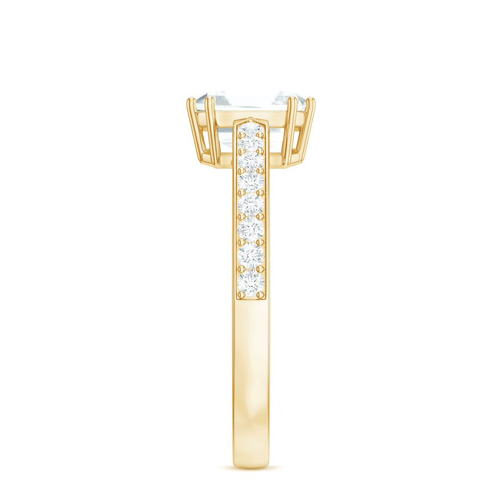 2.50 CT Asscher Cut Solitaire Zircon Engagement Ring