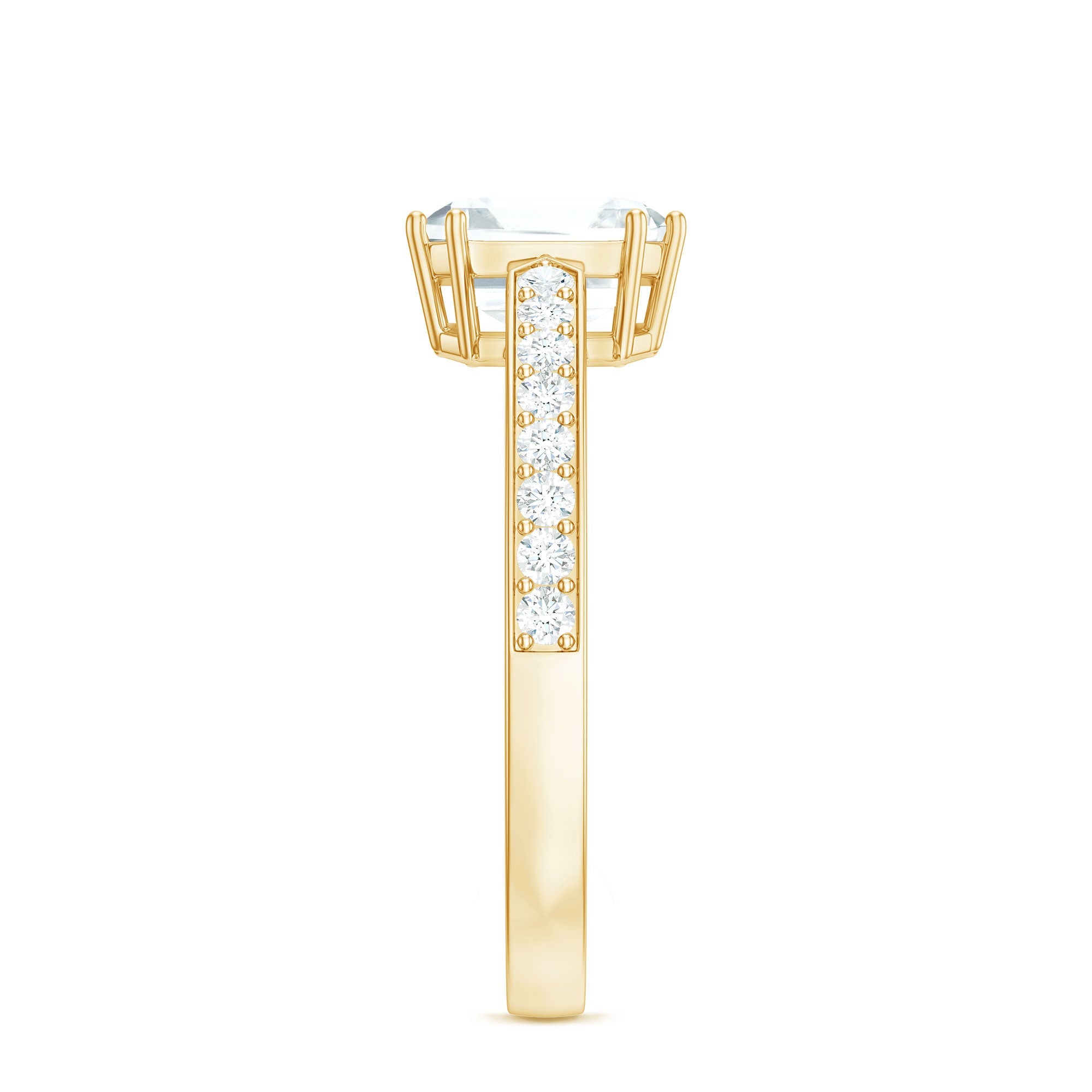 2.50 CT Asscher Cut Solitaire Zircon Engagement Ring