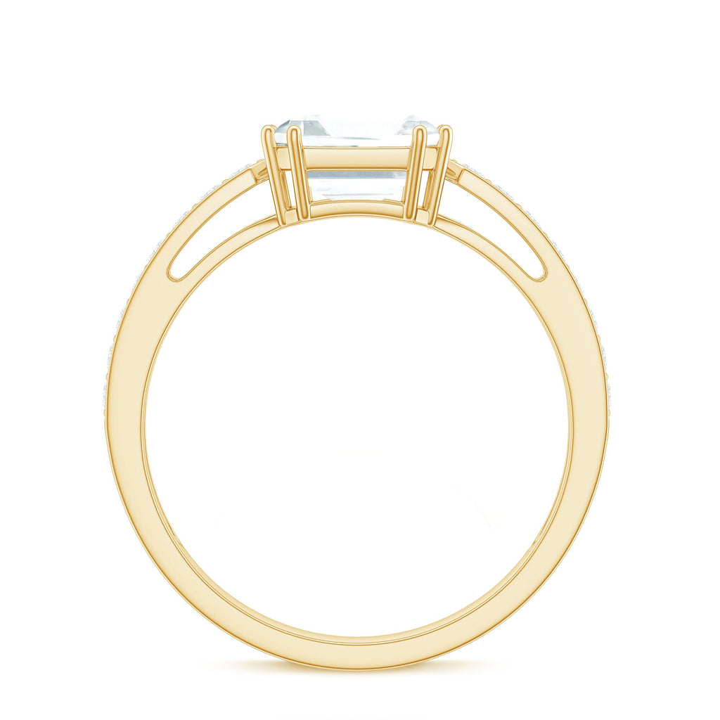 2.50 CT Asscher Cut Solitaire Zircon Engagement Ring