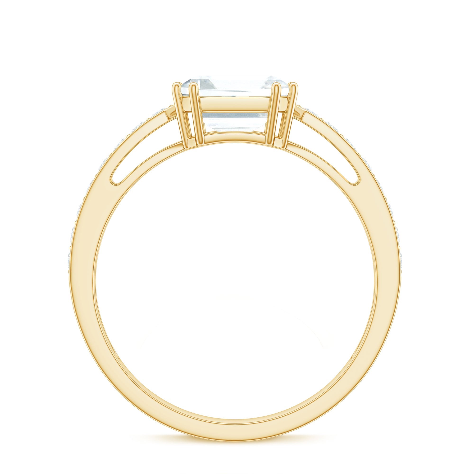 2.50 CT Asscher Cut Solitaire Zircon Engagement Ring
