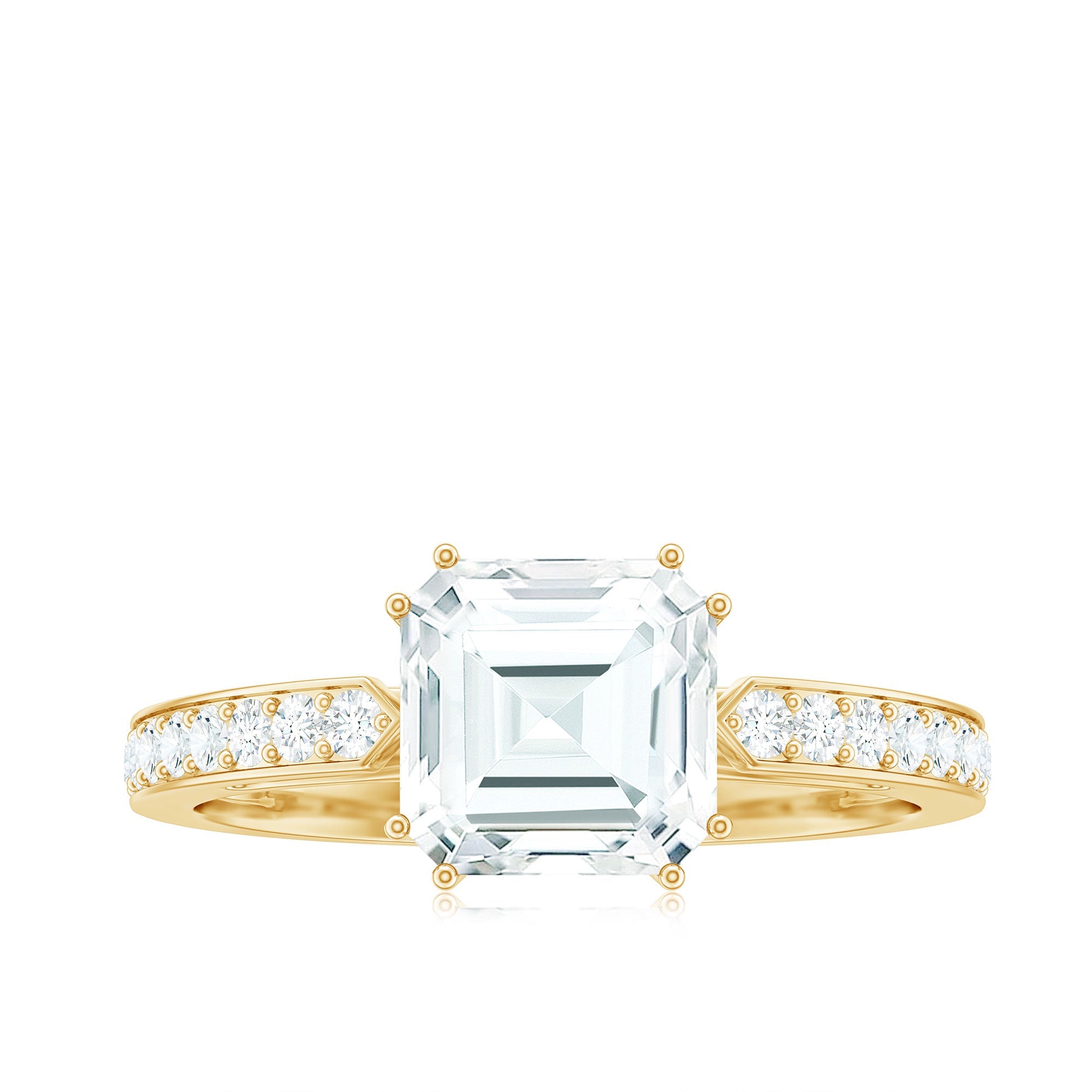 2.50 CT Asscher Cut Solitaire Zircon Engagement Ring