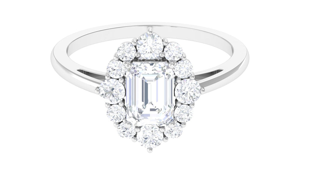 2.50 CT Octagon Cut Zircon Halo Engagement Ring