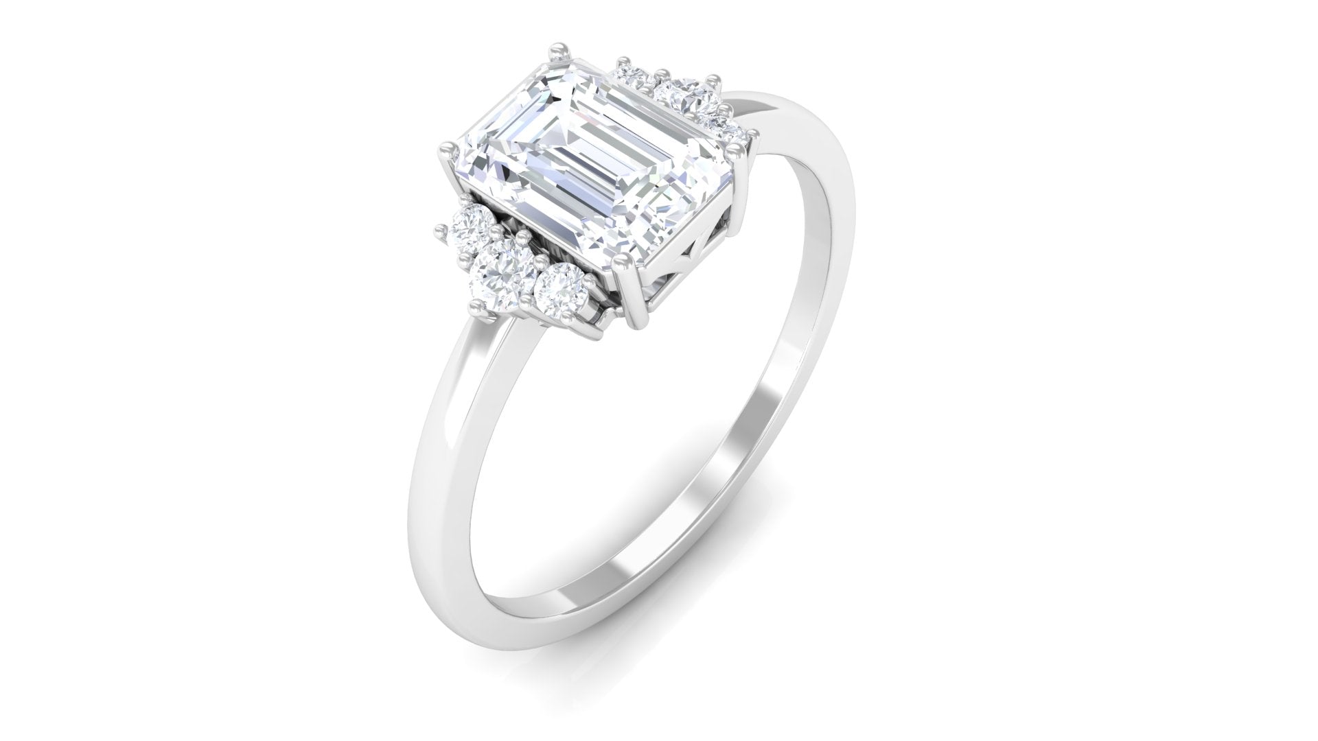 2 CT Octagon Cut Solitaire Cubic Zirconia Engagement Ring
