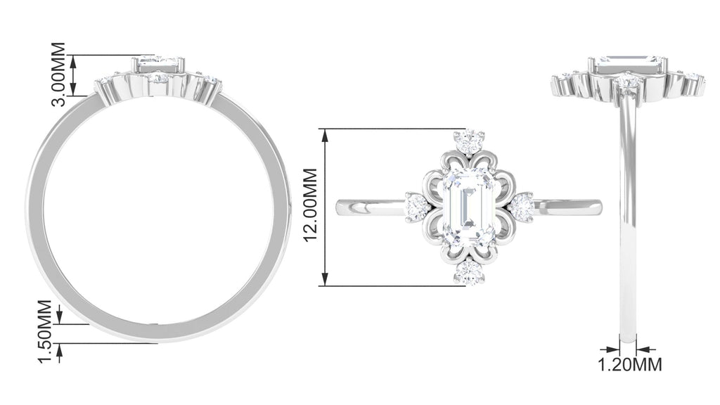 1 CT Solitaire Zircon Vintage Engagement Ring in Gold