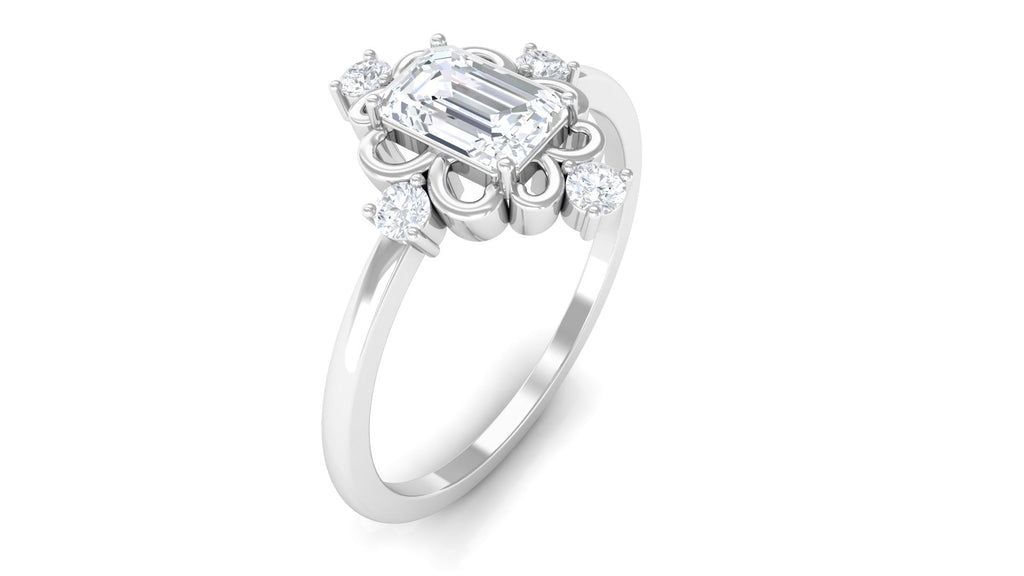 1 CT Solitaire Zircon Vintage Engagement Ring in Gold