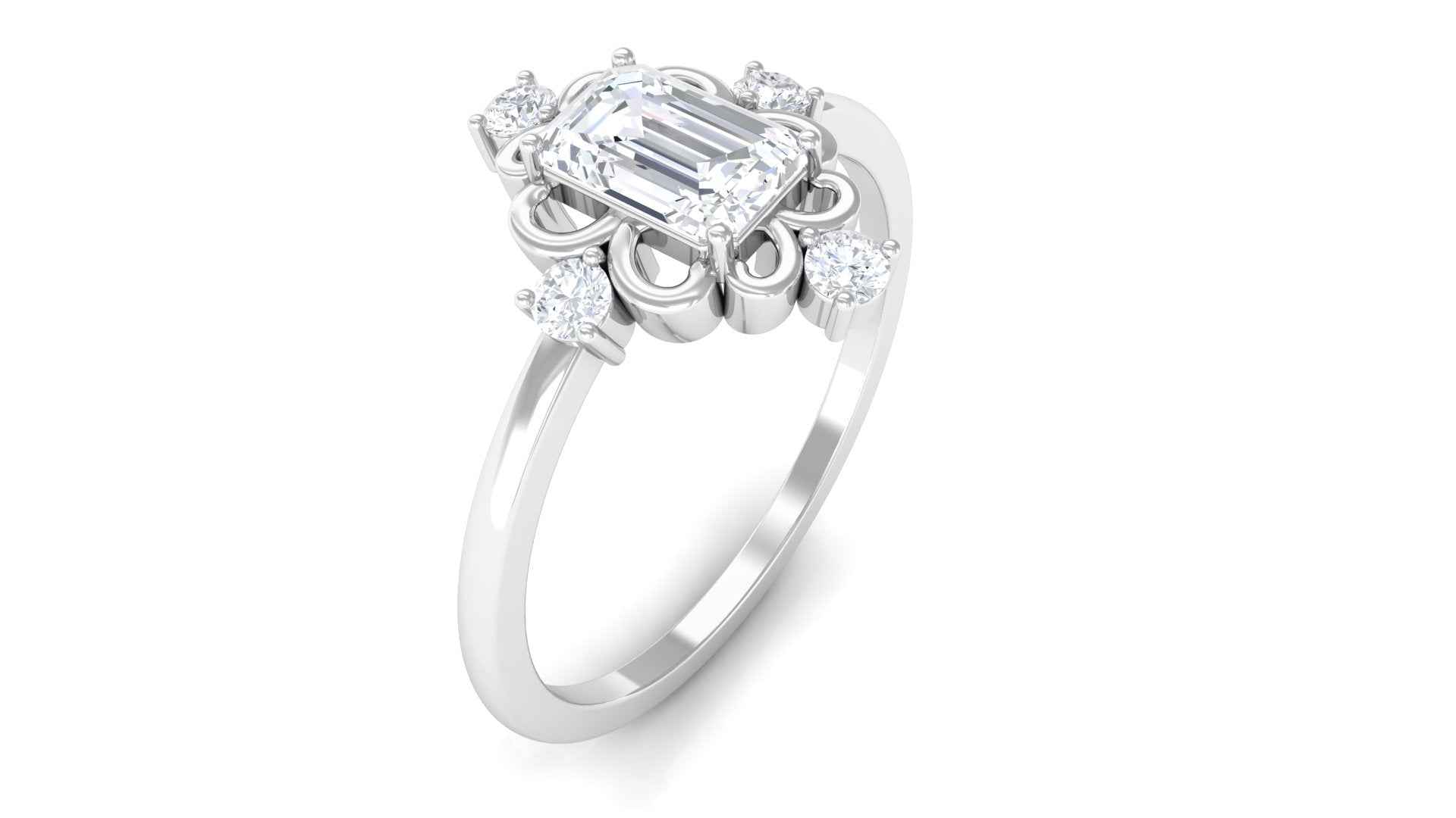 1 CT Solitaire Zircon Vintage Engagement Ring in Gold