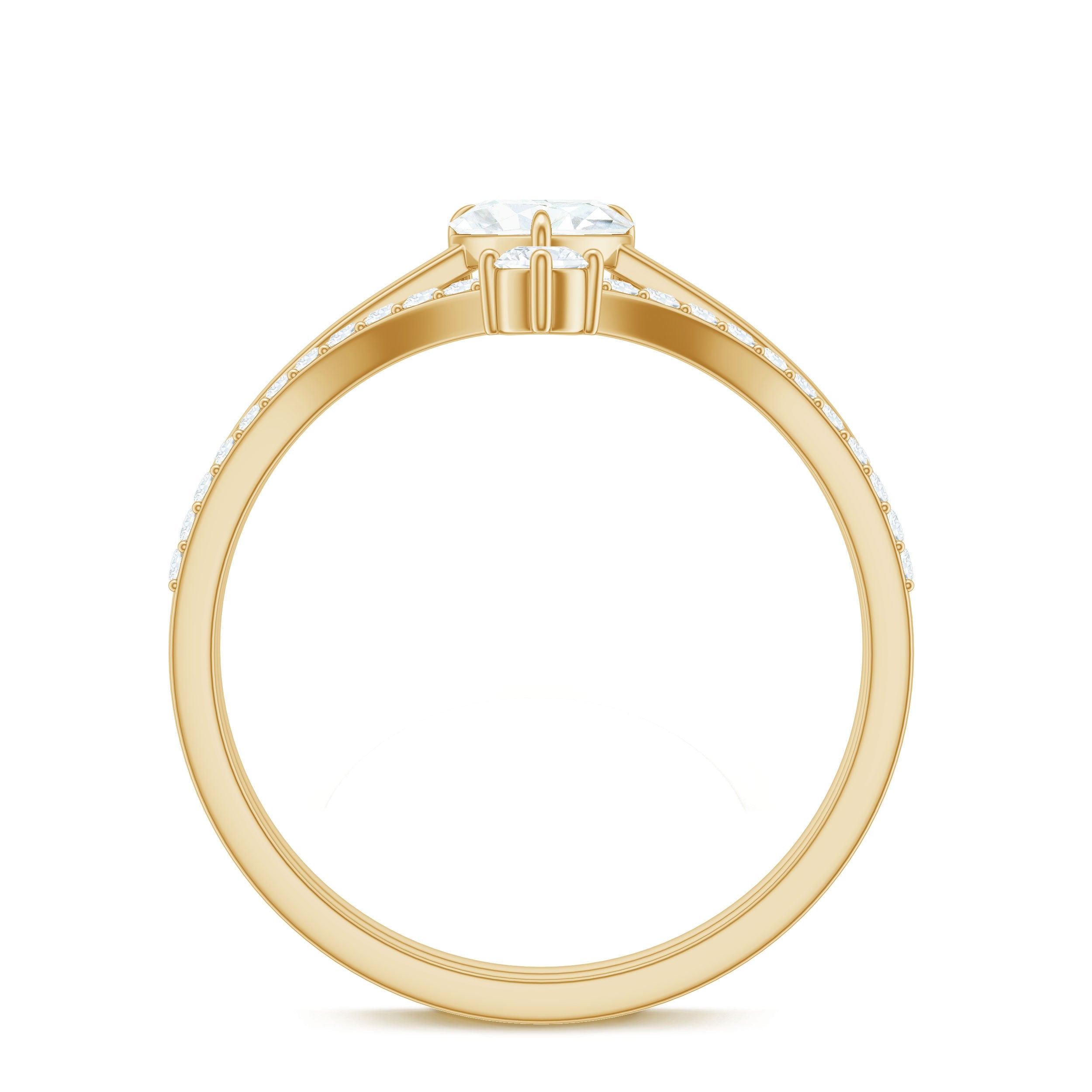 1 CT Heart Shape Cubic Zirconia Wedding Ring Set in Gold