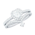 Certified Moissanite Heart Wedding Ring Set for Women