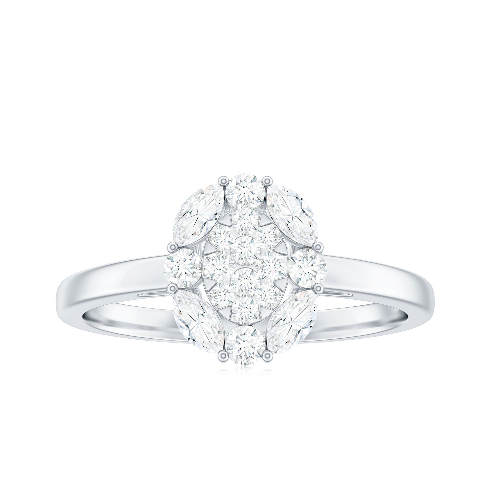 1 CT Cubic Zirconia Cocktail Engagement Ring in Gold