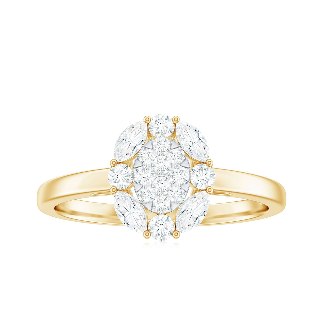 1 CT Cubic Zirconia Cocktail Engagement Ring in Gold