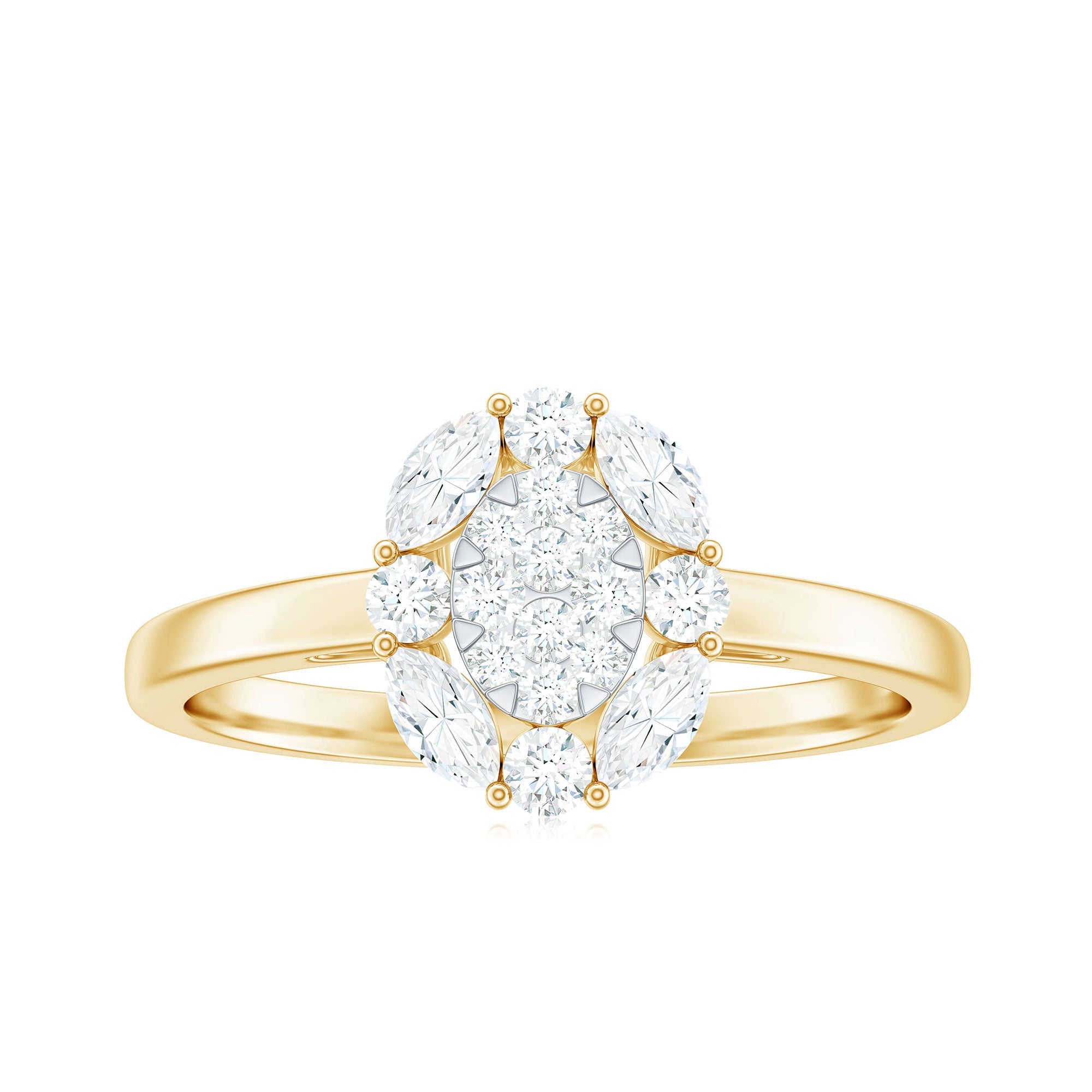 1 CT Cubic Zirconia Cocktail Engagement Ring in Gold
