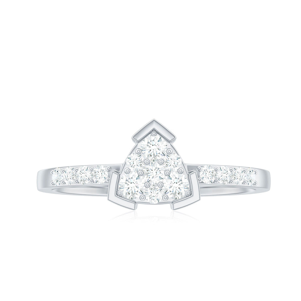 1/2 CT Round Cubic Zirconia Triangular Engagement Ring