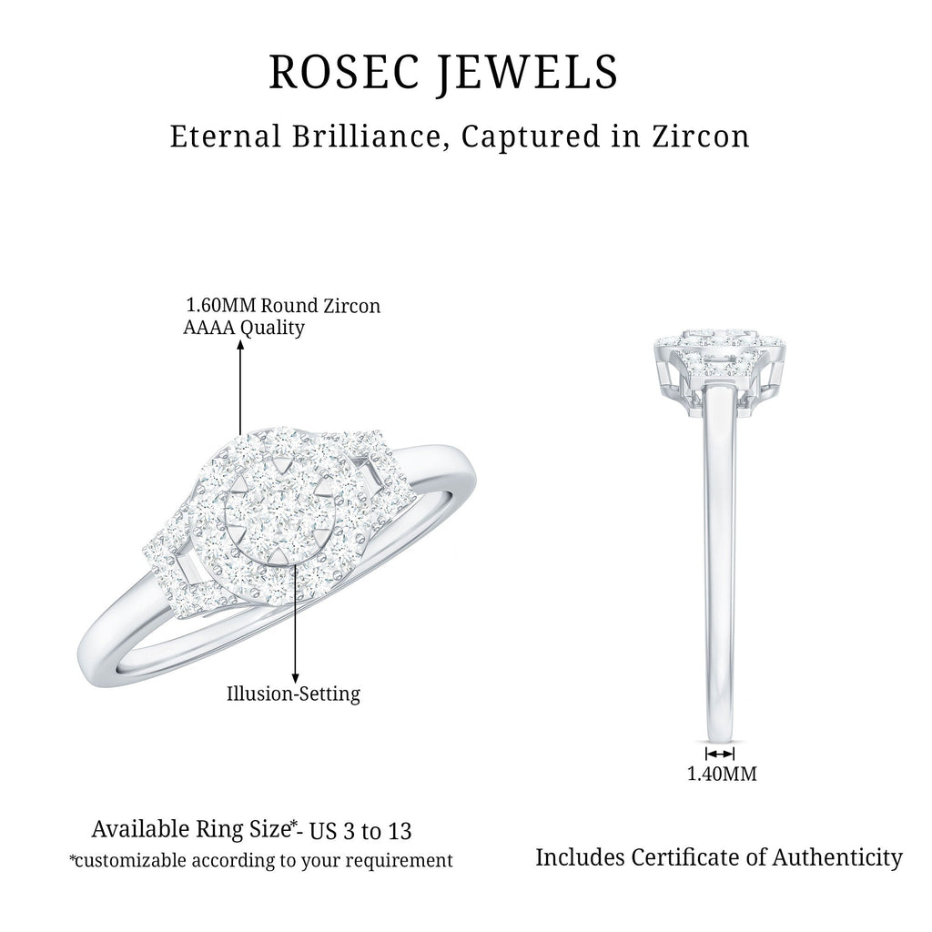 0.50 CT Minimal Zircon Engagement Ring in Gold