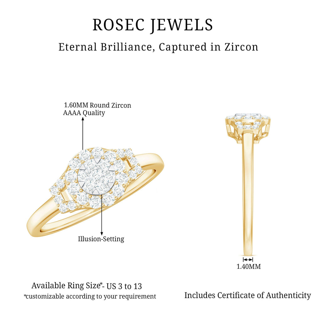 0.50 CT Minimal Zircon Engagement Ring in Gold