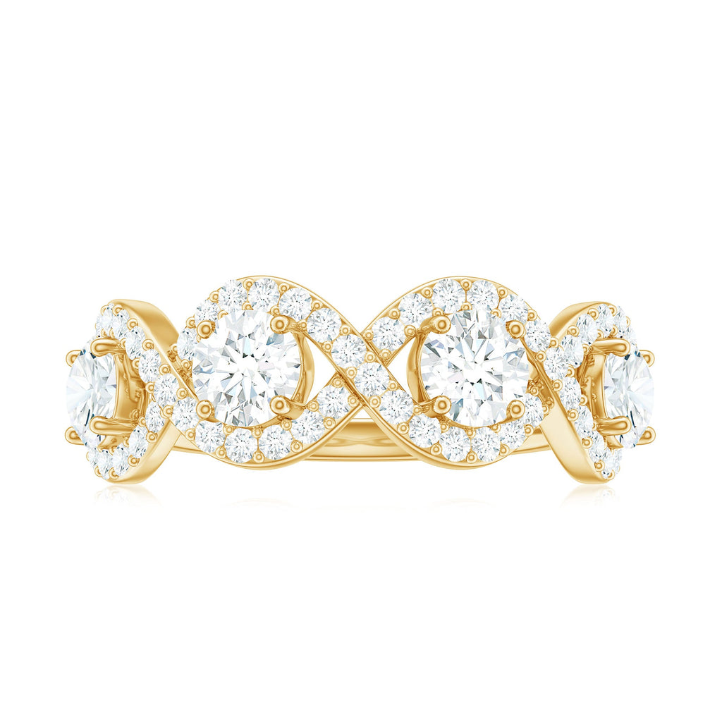 Cubic Zirconia Braided Half Eternity Band Ring